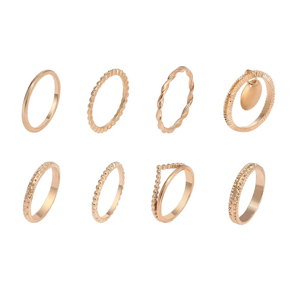 Punk Twist Gold Color Finger Rings Fashion Finger Thin Rings for Women Party