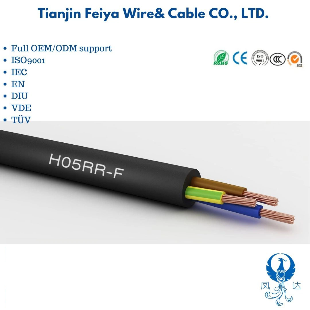 Shorter Delivery Low Voltage Super Flexible H05V2V2-F H05rr-F Extension Rubber Aluminium Control Electric Coaxial Waterproof Rubber Cable