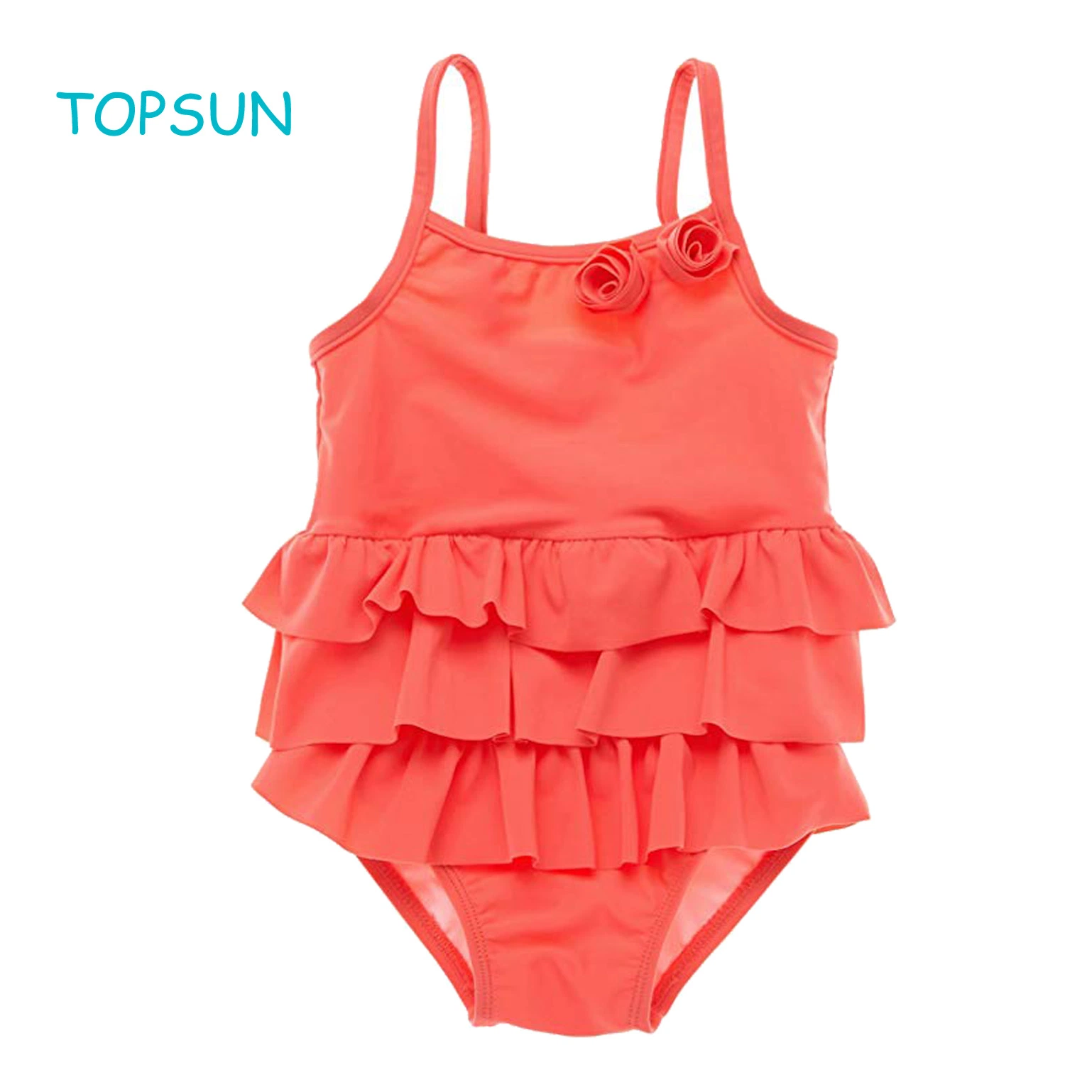 OEM/ODM Baby Girls Kids One Piece Sweet Infant Garments Swimwear with Shoulder-Straps Product