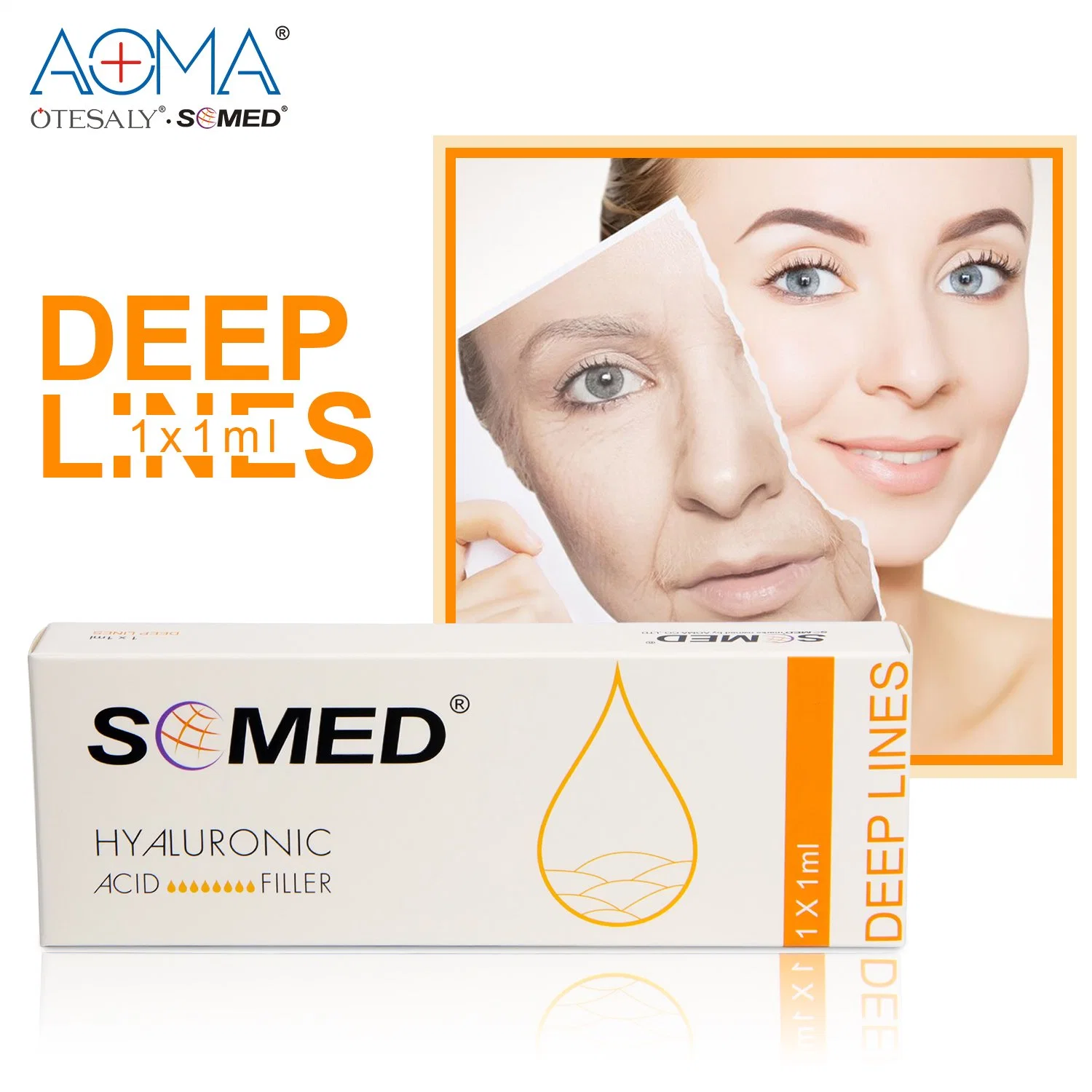 CE Somed 1ml 2ml 10ml 20ml Hyaluronic Acid Nasolabial Folds Injectable Dermal Filler