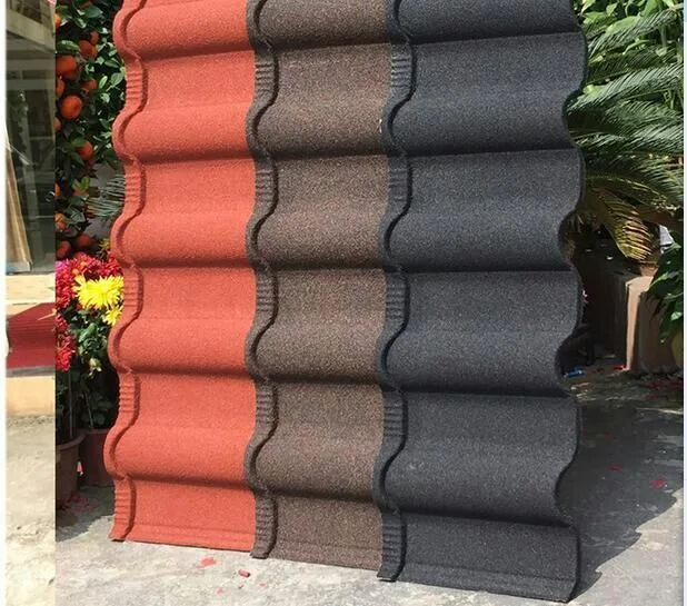 Tile for European Style Houses Metal Roof Sheets Stone Chip Coated Aluzinc Steel Tile Roman Stone Coated Steel Roofing Sheet