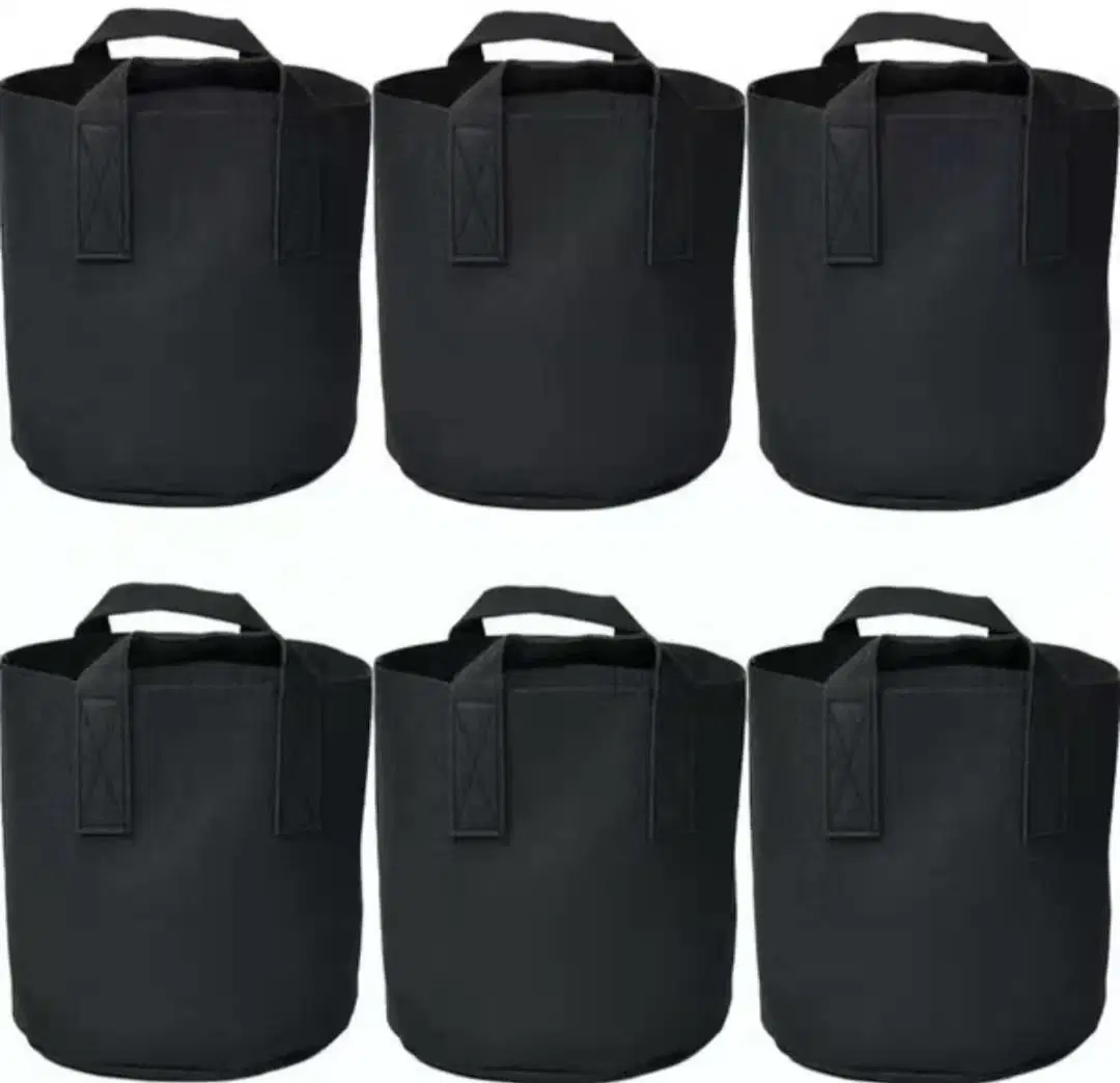 Planting Bag 5 Pieces 7 Gallon Potatoes Radish Vegetables Fruit Resistant to Dirty (5-Pack 7 Gallons, Black)