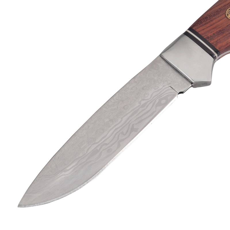 High quality/High cost performance  Stainless Steel Fixed Blade Knife with Wooden Handle (#31207)