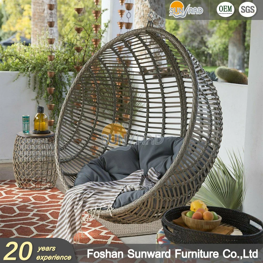 Outdoor Furniture Aluminum PE Rattan Wicker Hanging Swing Hammock Hanging Chair