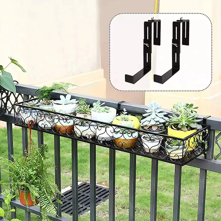 Flower Pot Rack Hanging Railing Hanging Railing Adjustable Balcony Hook