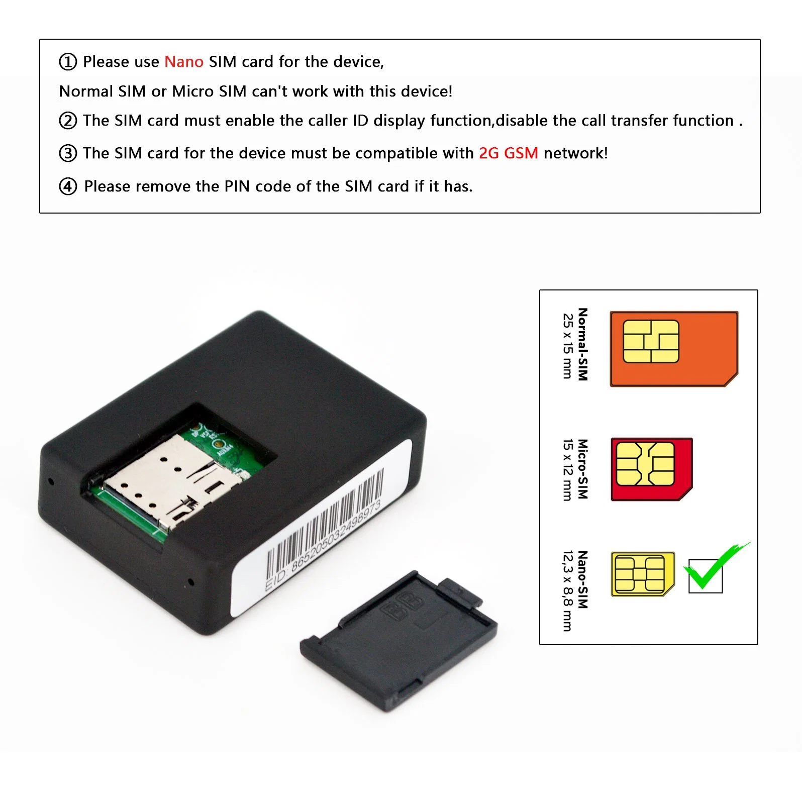 N9+ Micrófono Dual SIM Nano Ocultar mejores dispositivos de escucha de audio GSM Bug (n9+)