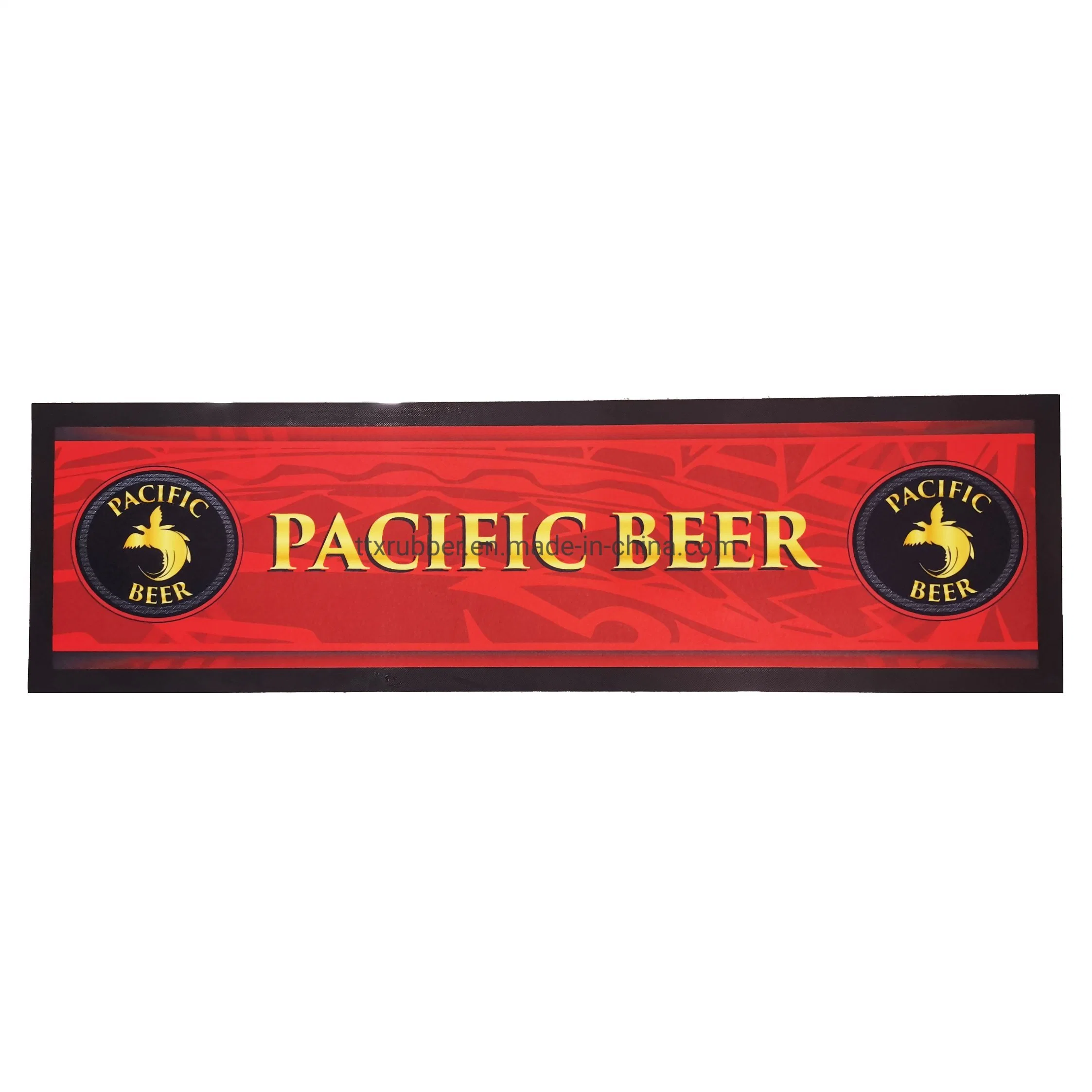 Non-Skid Customized Printed Felt Top Rubber Bar Counter Mat Drinking Glass Mat