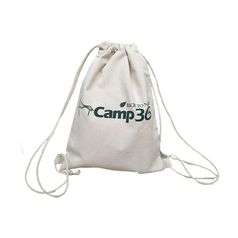 Custom Cotton Drawstring Backpack for Beach Daily Traveling Gym