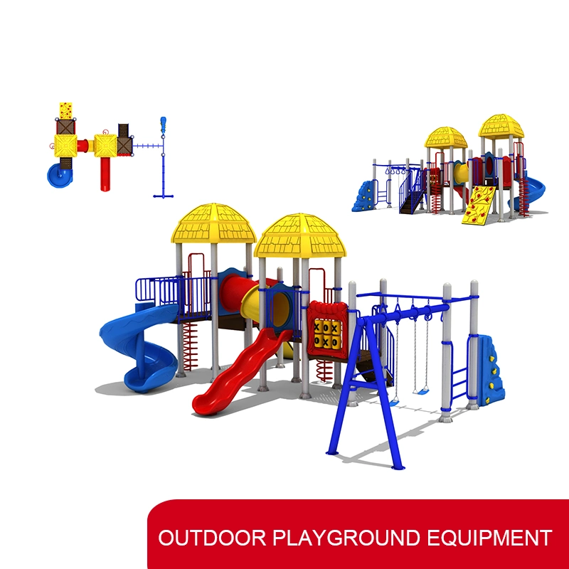 Playground Slide Set with Climbing Rope and Swing for Kids