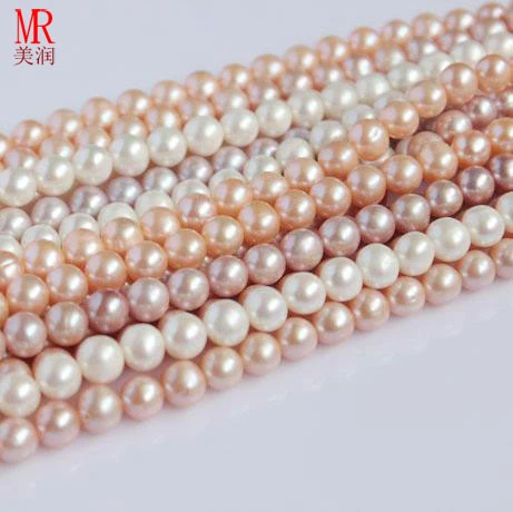 8-9mm rond perles cultivées de brins d'eau douce, de gros matériel Pearl