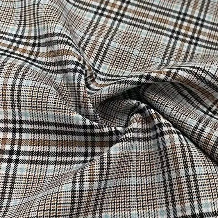 China Outdoor Freizeit hohe Stretch Plaid Polyester Spandex Stoff für Jackentasche