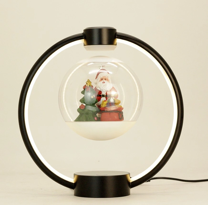 Nuevo Creative Round Metal Magnetic Levitation Navidad Light Ball Regalo Decoración