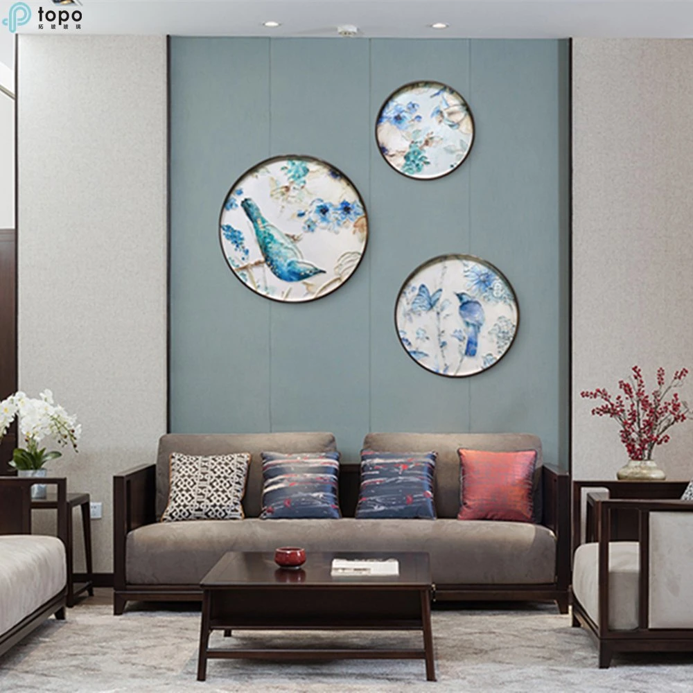 Chinese 400mm Circle Decorative Wall Hanging Oil Painting for Home Decor (MR-YB6-2054A)