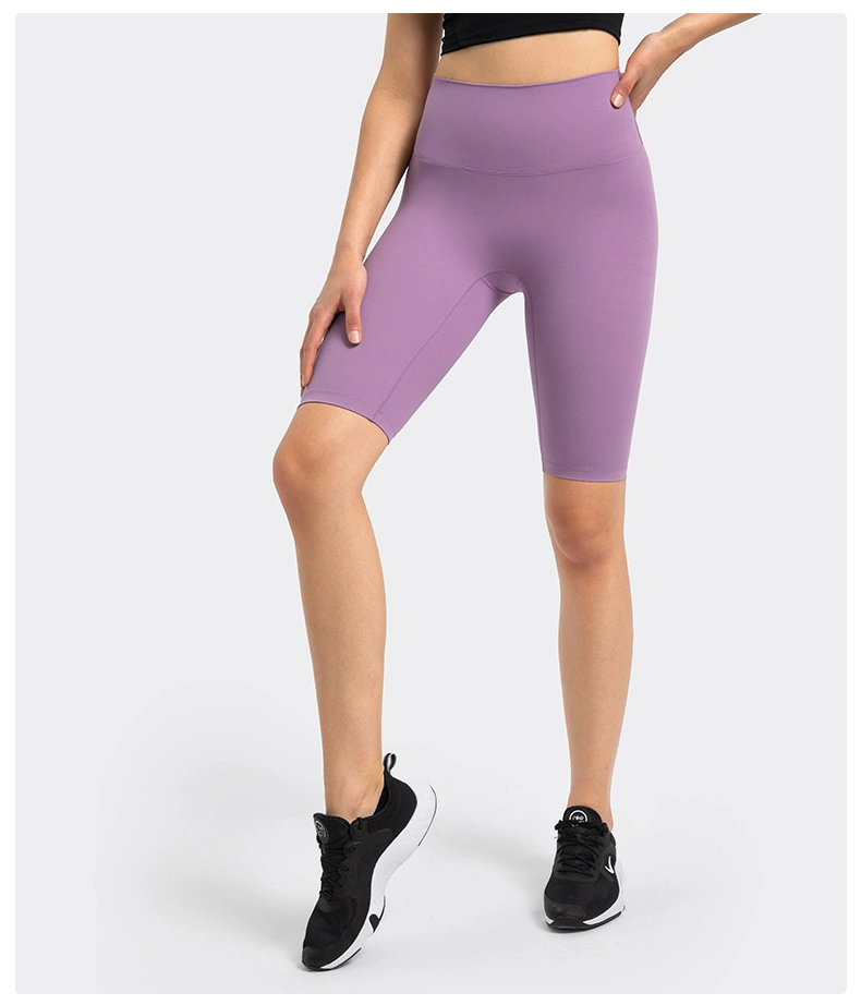 Mayorista personalizado de color sólido Butter suave Deportes de entrenamiento corto gimnasio Leggings de cintura alta Atlético Fitness Yoga corto Ciclismo para mujeres Pantalones cortos de ropa