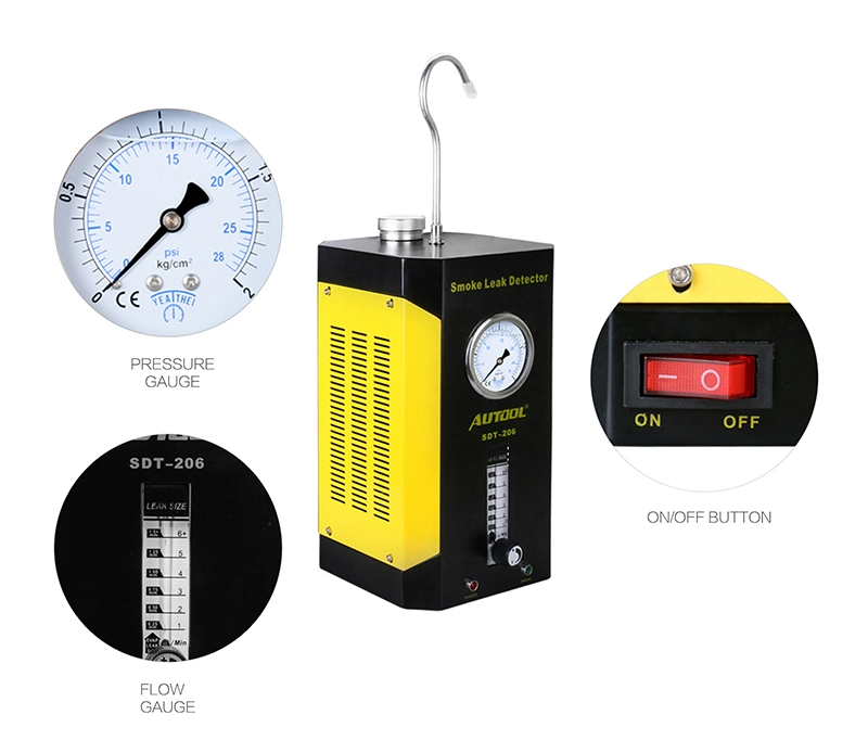 Autool Sdt-206 alquiler de máquinas de humo el humo de reparación de automóviles automóviles Localizador de fugas de detector de fugas de diagnóstico automotriz Sdt206