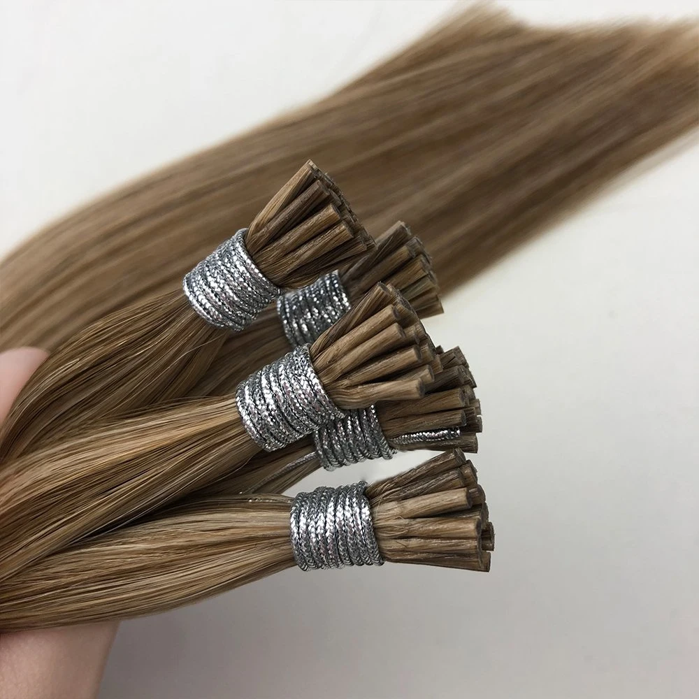 Queratina Stick I Tip Hair Extension Natural Remy Human Hair 24-16" Cabello recto