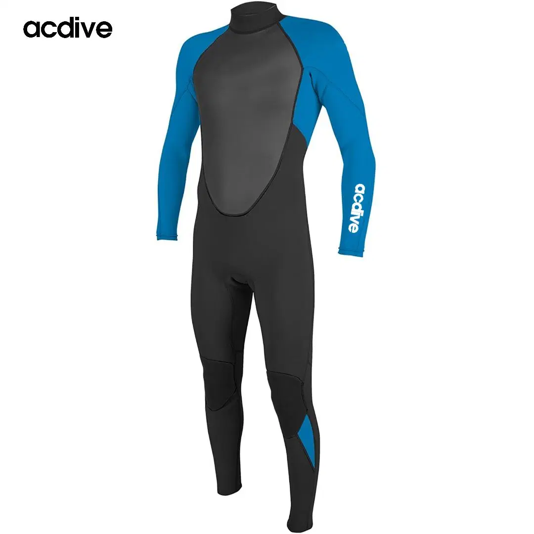 Venda quente de roupa de mergulho e surf de neoprene de alta elasticidade de 3mm com mangas compridas de pele de tubarão para homens da marca OEM.