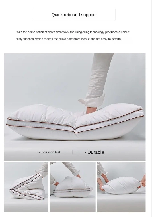 Multi-Layered White Latex and Down Pillow