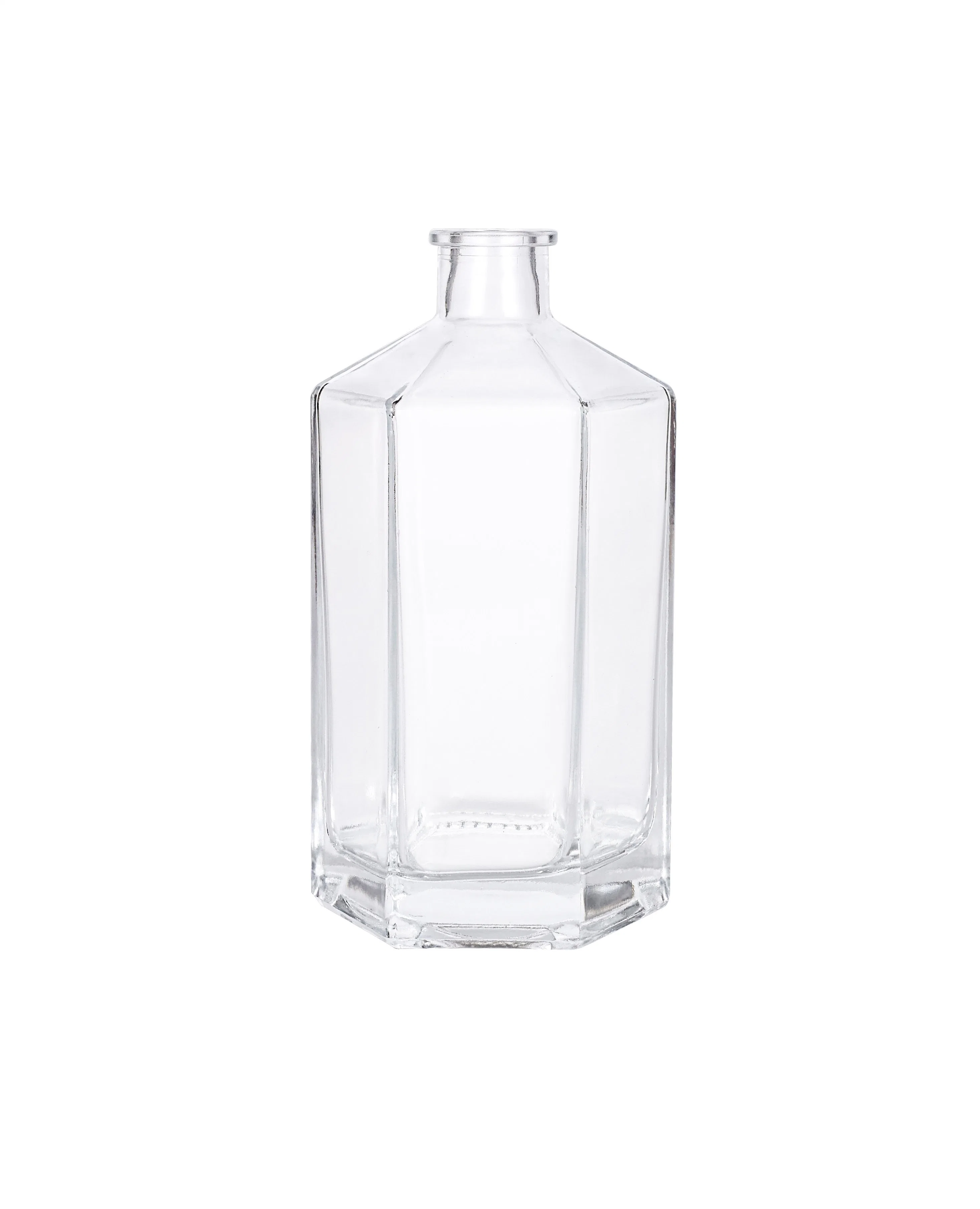 Creative 750ml Round Liquor Bottle Glass for Whiskey Gin Vodka Wine with Cork