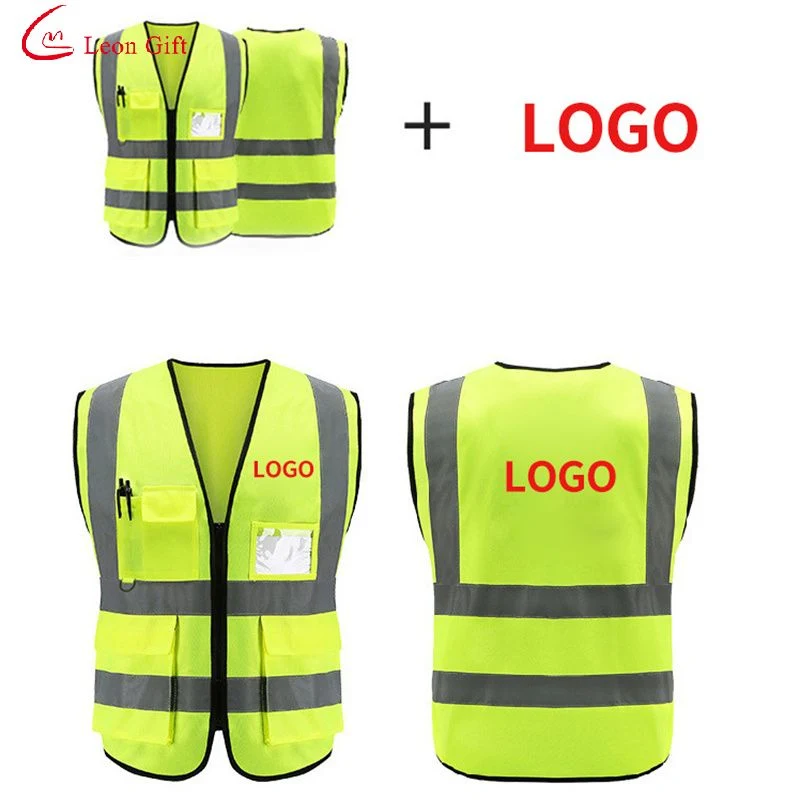 Commerce de gros logo personnalisé Multi Pocket maillot de corps de la circulation routière devoir gilet de protection de l'assainissement des vêtements de sécurité réfléchissant