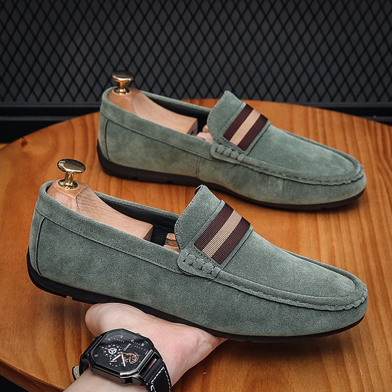 Mocasines de cuero de moda hombres caminando Business Casual Loafer macho pisos unidad zapatos