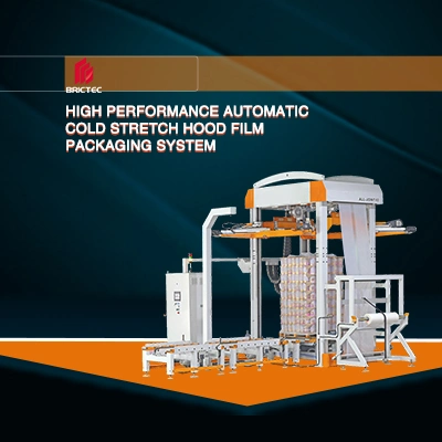 Sistema de Embalagem totalmente automática película PE frio película do Capô Stretch máquina de embalagem de alimentos