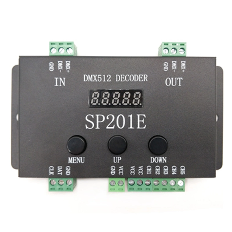 512 قناة DMX إلى SPI Ws2811 Decoder DMX512 Decoder Ws2811 وحدة التحكم في شريط LED RGB Sp201e