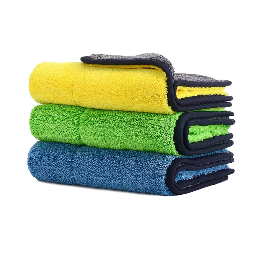 High Density Coral Fleece Extra Thick Double-Sided Microfiber Customized Car Wash Towel High Water Absorption Car Accessories Exterior Drying Towel