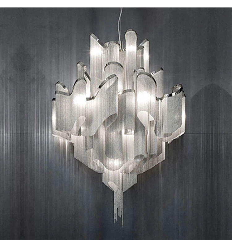 Art Decor Modern Aluminum Slive Chain Tassel Chandelier (WH-CC-11)