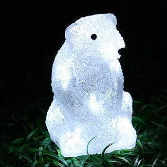 Outdoor Christmas Holiday Decoration LED Solar Bear Motif Acrylic Light
