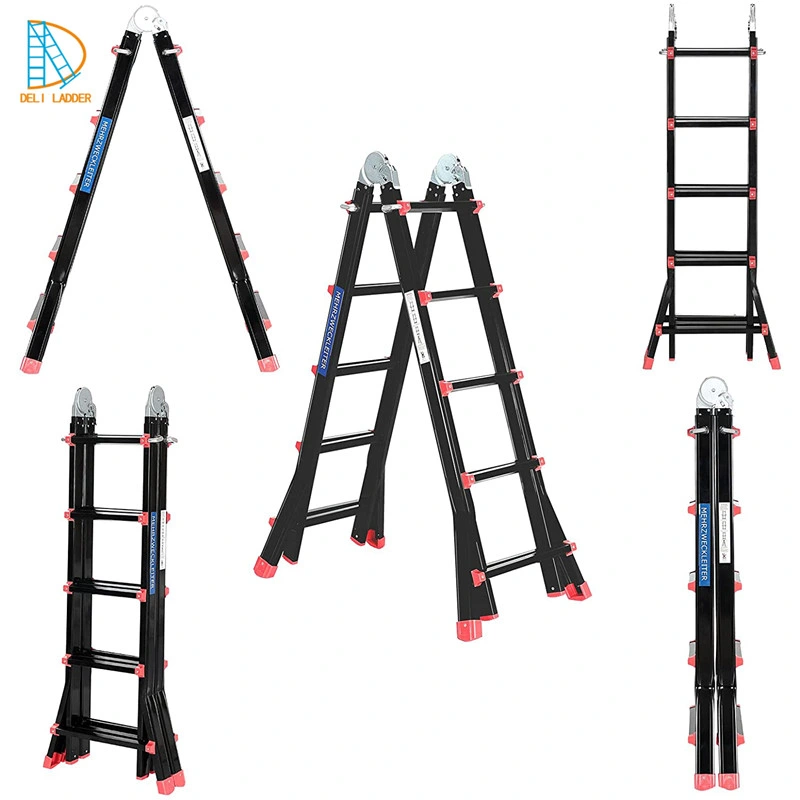 Deliladder Multipurpose Telescopic Ladders 4X3/4X4/4X5/4X6 Folding Step Aluminium Ladder