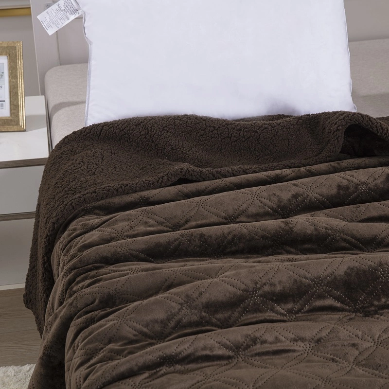 Luxury Bedding Home Textile Polyester Blanket Sherpa Throw Pinsonic Velvet Blanket Bed Spread Bedding Set