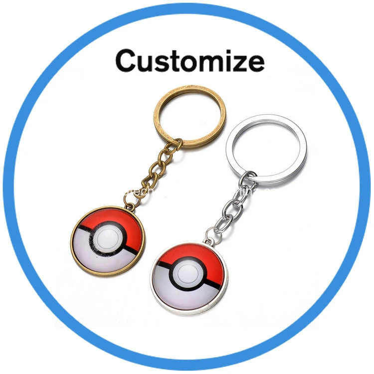 Silicone promotionnels personnalisés gaufré Anime Cartoon Pokemon Pocket Pop en PVC souple en caoutchouc le trousseau