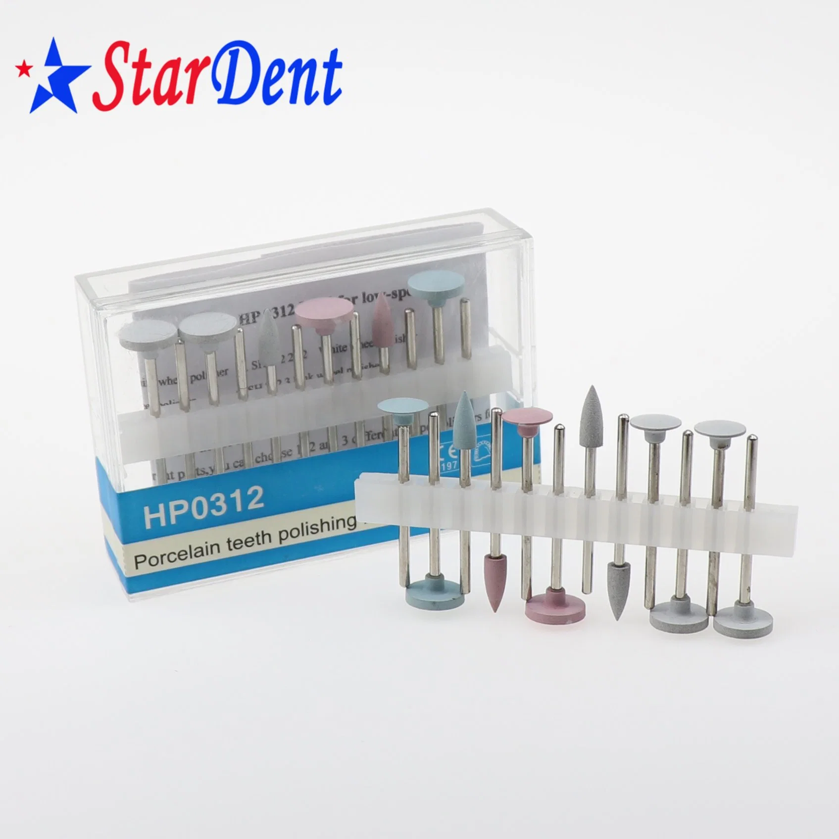 Materiais de polimento dental Kits de polimento Porcerlian rebarbas de borracha com 12 PCS/caixa