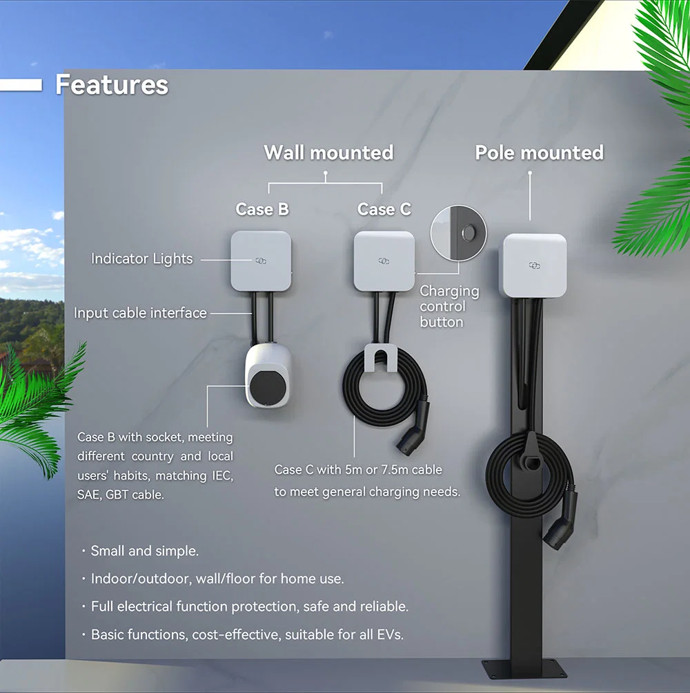 CE Approved Wallbox Manufacturer Current Smartphone Adjusttable WiFi Type 2 7kw 11kw 22kw IEC 62196 EV Car Charger Station