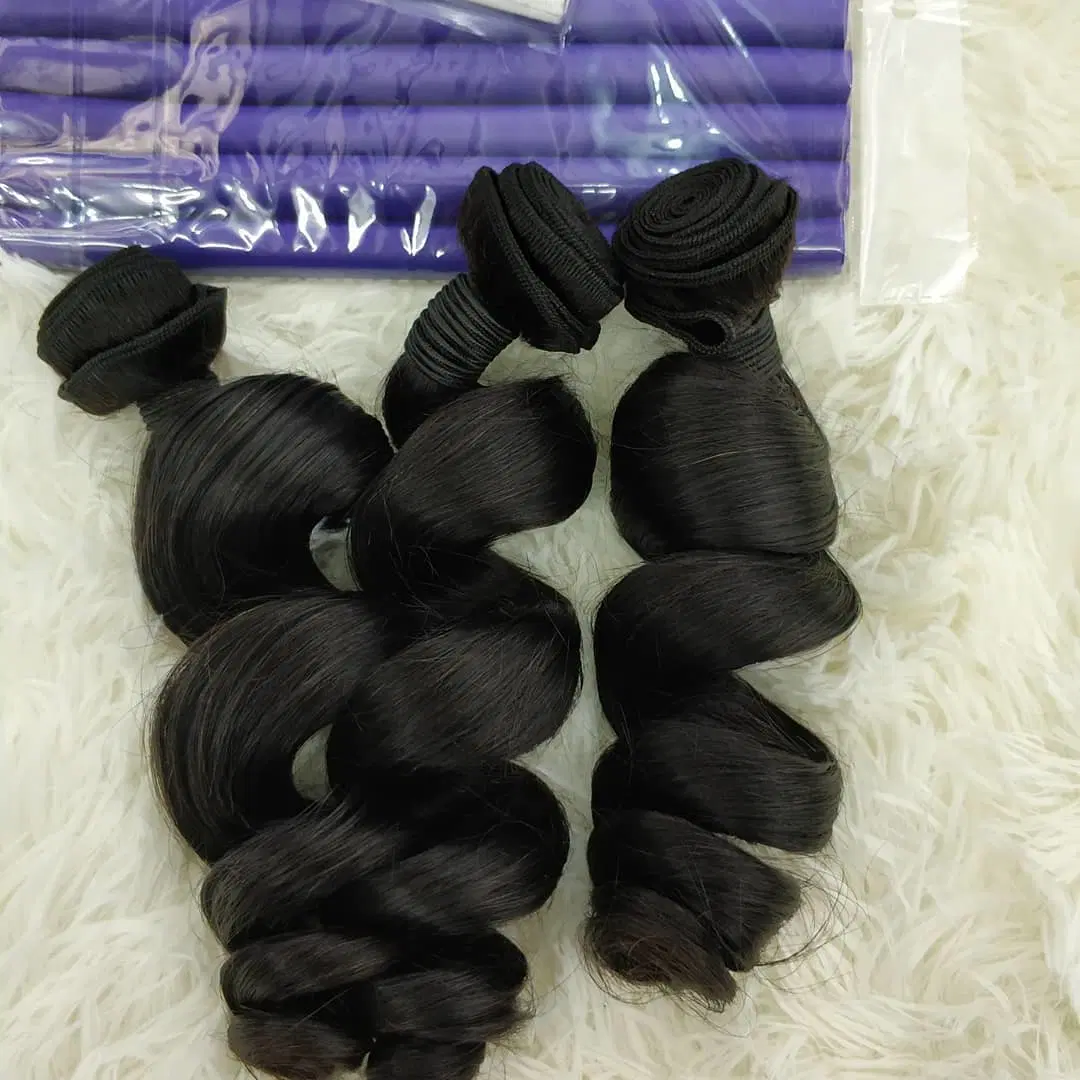 12A Human Hair Bundles Loose Wave Indian Hair Extensions Natural Black