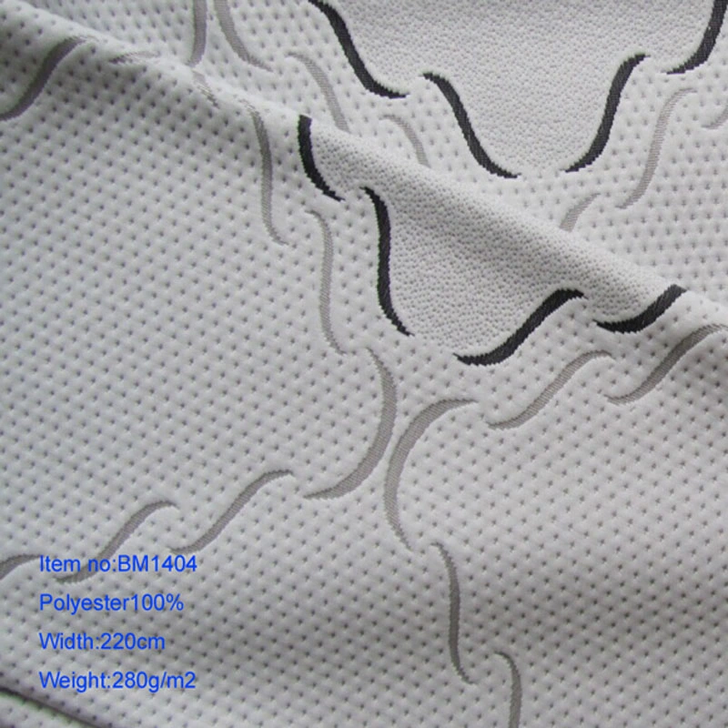 Knitted Jacquard Mattress Fabric for 220cm 280GSM 100% Polyester with One Color Logo