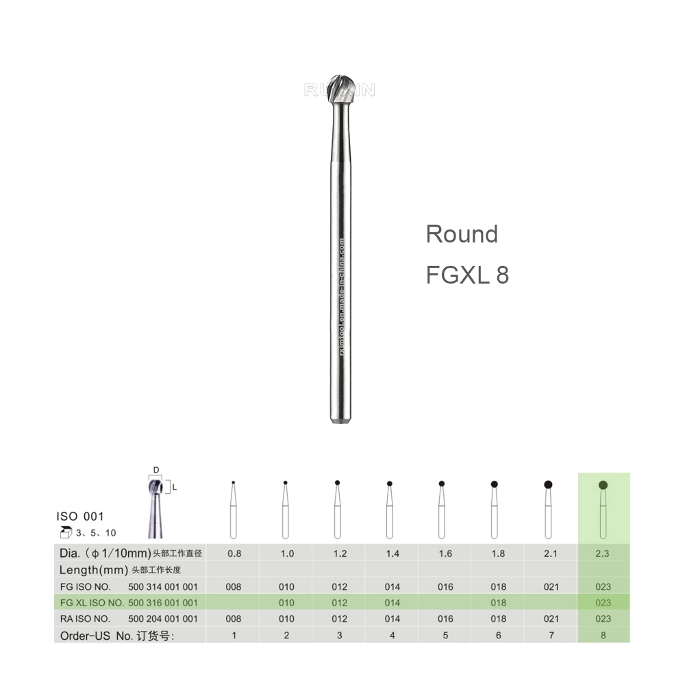 Dental Surgical Bur Carbide Rotary Cutter Round Shape Medical Consumables China Wholesale/Supplier FGXL-8