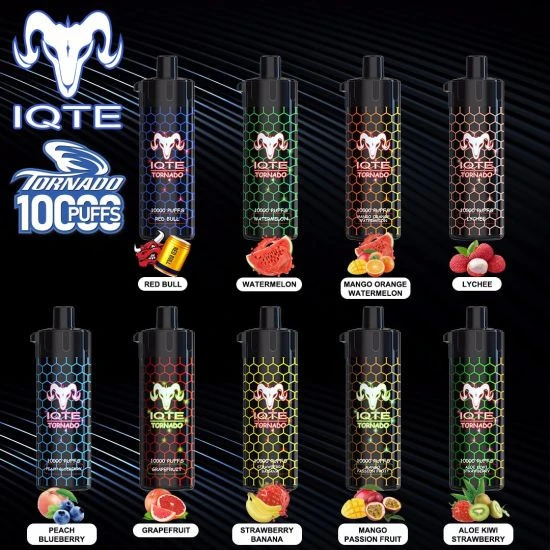 Hot Sale Vape 10000 Puffs Nicotine Salt 2% 5% Waka Randm Iqte Tornado 10000 Puffs Disposable/Chargeable Electronic Cigarette