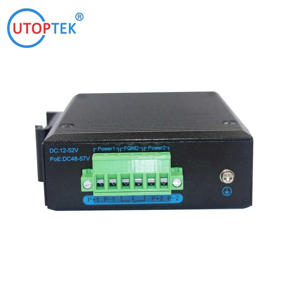 Industrial Ethernet Switch 4X10/100/1000base-Tx to 1X1000base-Fx SFP Switch DIN Rail 12~52V Power
