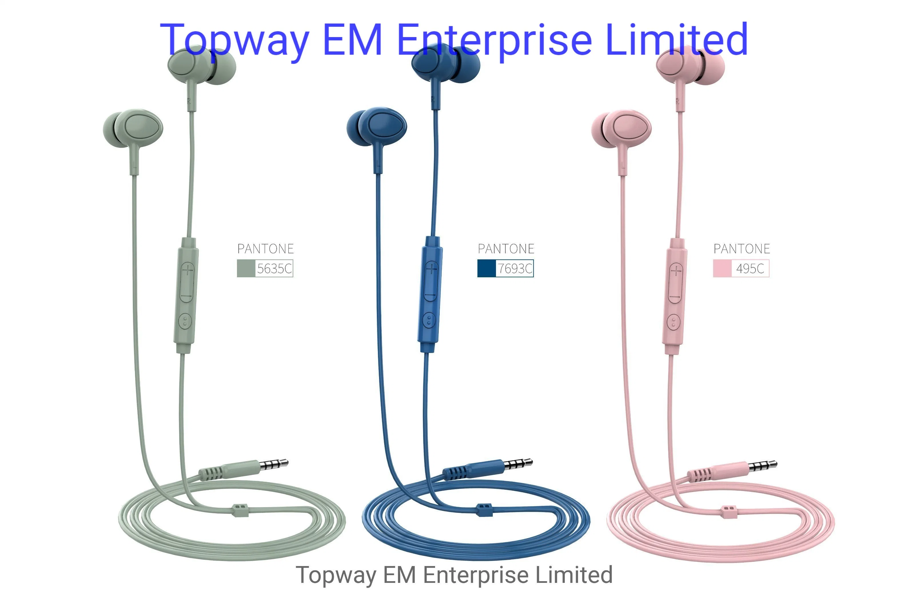 auricular estéreo com fios de fábrica com microfone de controlo de volume Para acessórios para telemóvel