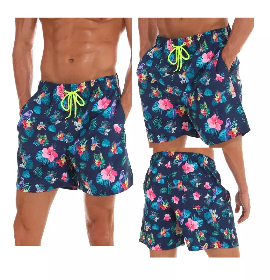 New Outdoor Sports Shorts Men's Board Shorts Striped Flag Printed Anti-Sweat Beach Shorts Men Swim Surf Men Beach Short