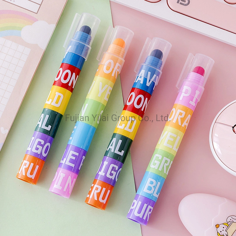 Creative Fun for Kids 12 Colors Washable Silky Solid Highlighter Stackable Crayon