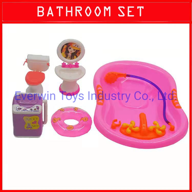 Beilinda Brand Plastic Toy Doll Accessory Bathroom Set for 1/6 Dolls