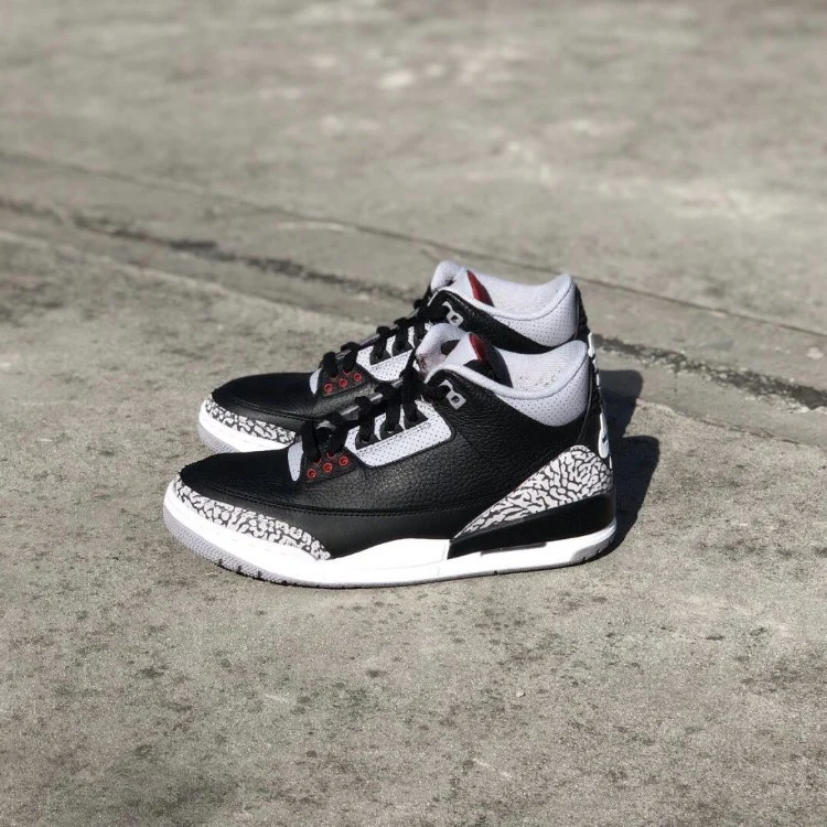 Sports Air Jordan 3 Retro Black Cement Nike Shoes