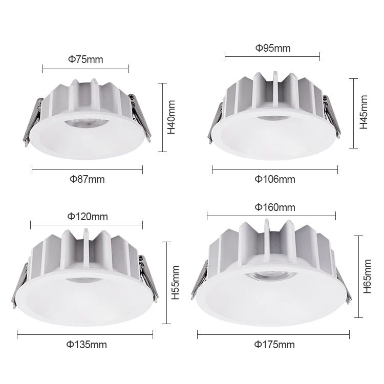 Wholesale Ceiling Light Fixture Recessed Downlight COB LED Interior Lighting
