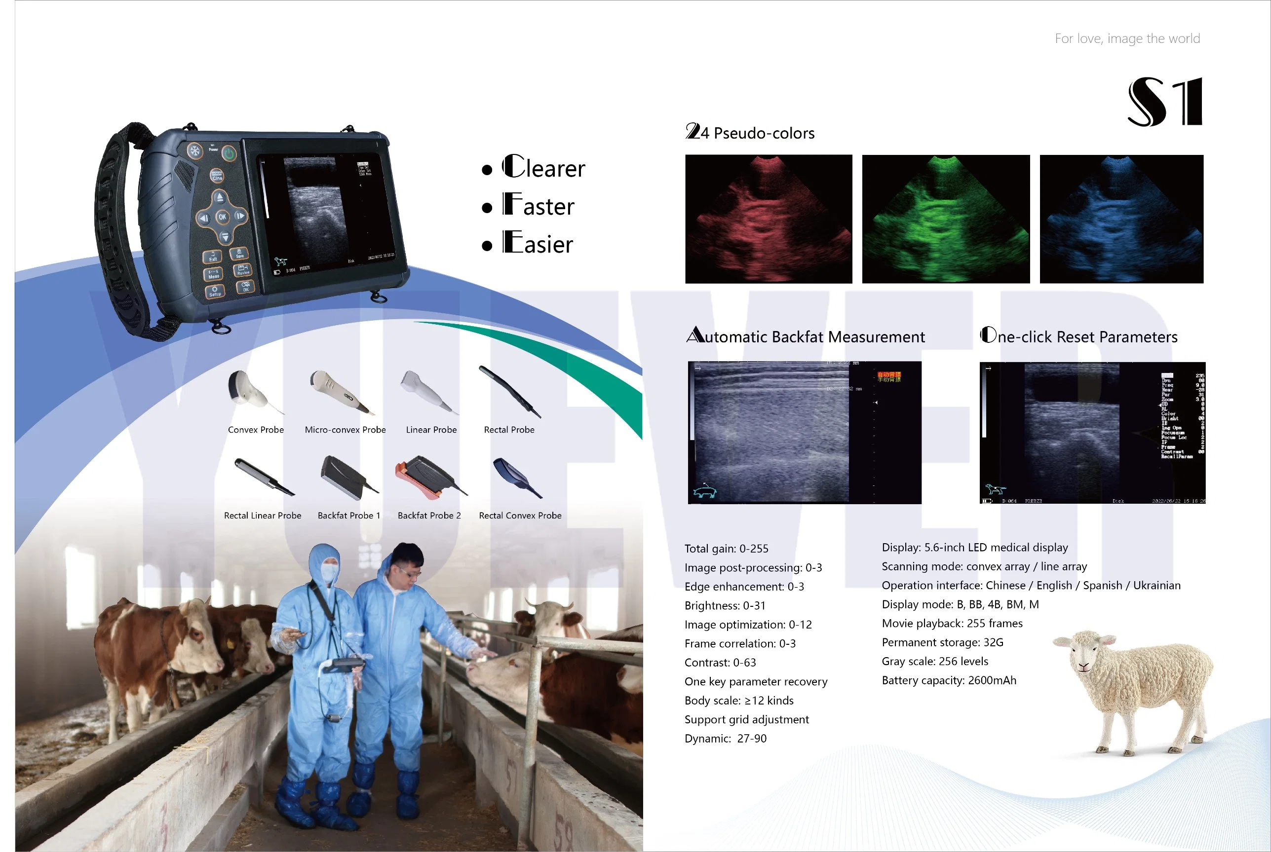 Equipo portátil de alta calidad profesional médico barato portátil de ultrasonidos para Uso veterinario