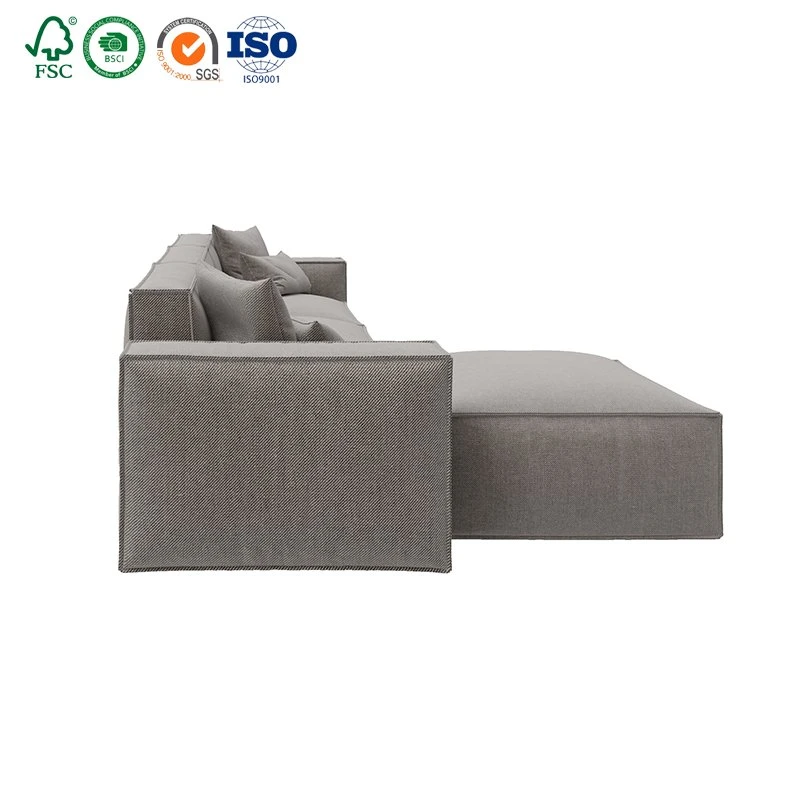 Modern Living Room Sofa Set L Shaped Fabric Corner Leisure Modular Sectional Sofa