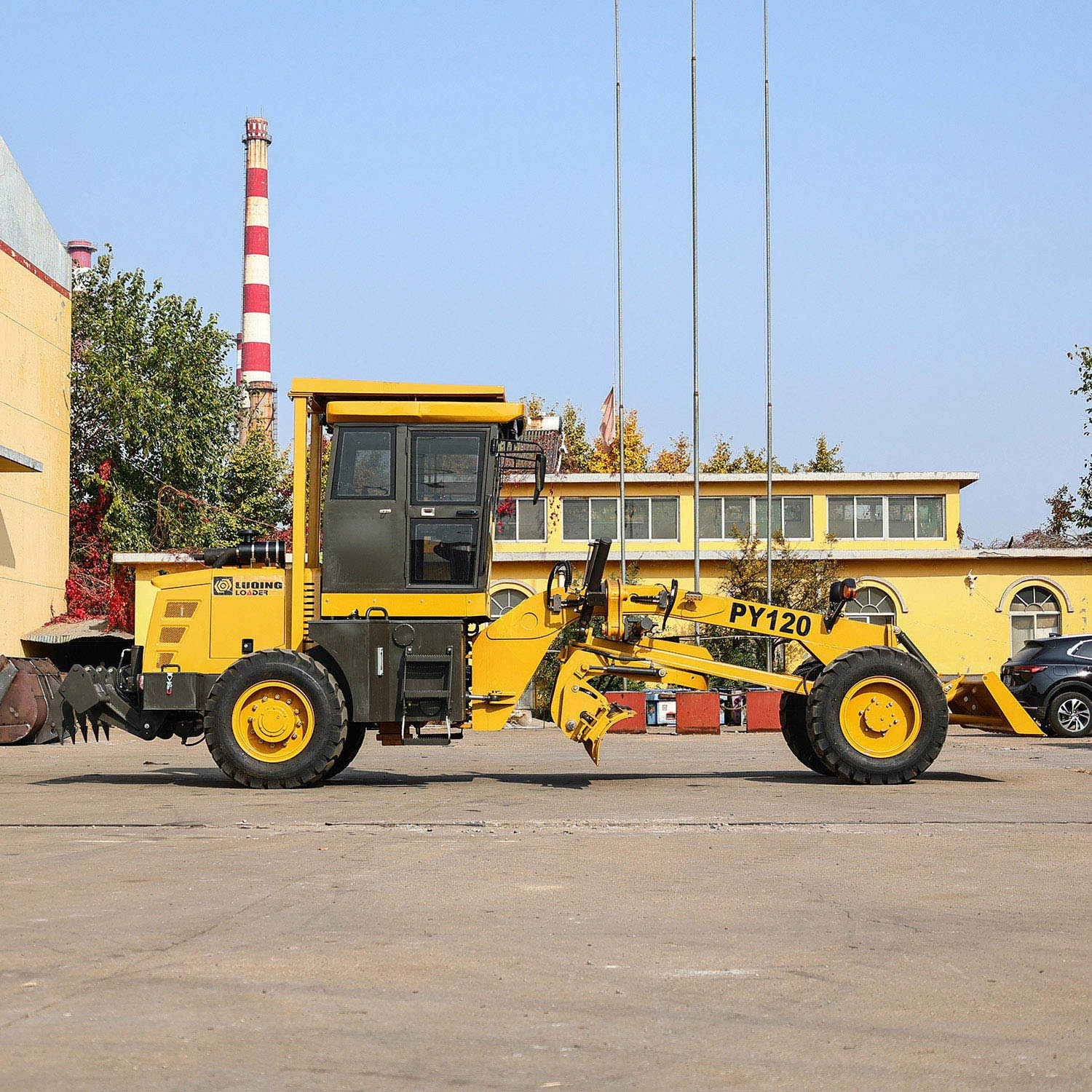 Luqing Road Machinery 120HP Articulated Paver Graders Hydraulic Motor Grader with Ripper and Blade