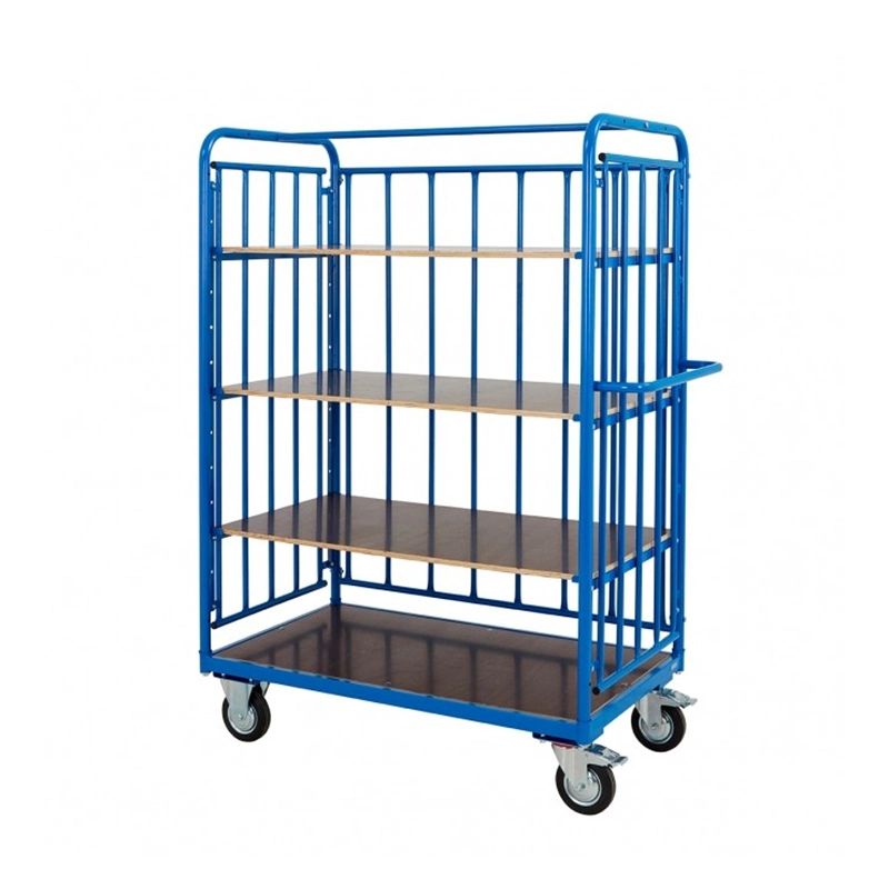 Furniture Factory Wholesale/Supplier Durable Efficient Wheeled Folding Metal Rolling Wir Laundry Carts Commercial for Hospital